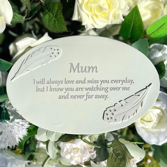 "Remembering You" Feather Plaque - Mum