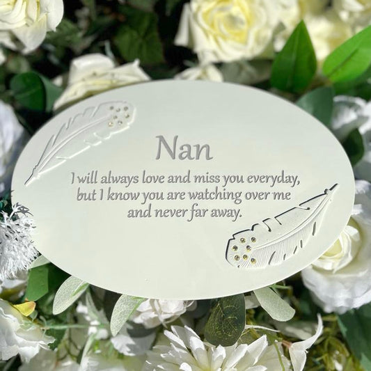 "Remembering You" Feather Plaque - Nan