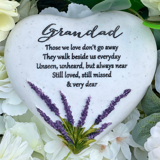 Lavender "Healing Hearts" Plaque - Grandad