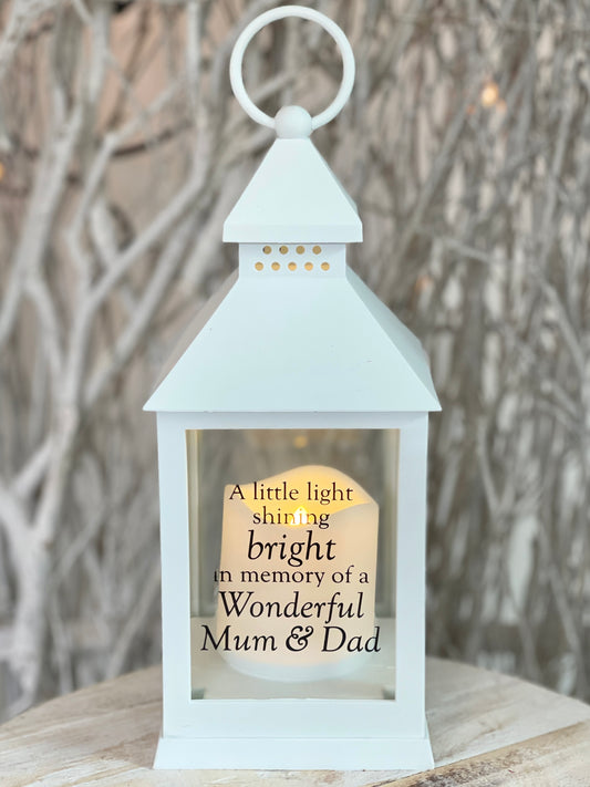 "Light Of Our Loved Ones" Lantern - Mum & Dad