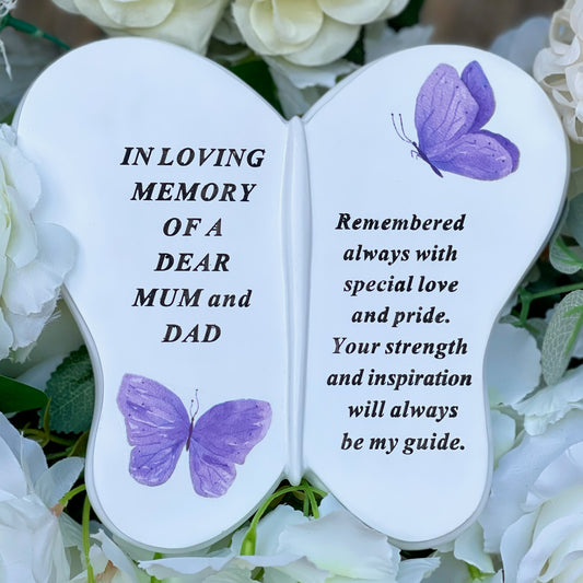 "Butterfly Blessings" Plaque - Mum & Dad