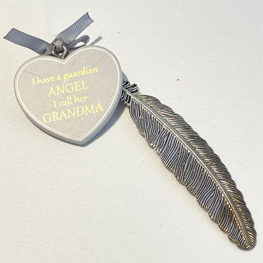 "Guardian Angel" Feather Plaque - Grandma
