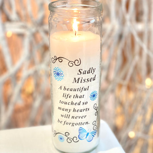 "Sadly Missed" Memorial Candle