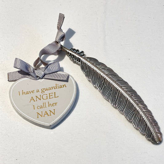 "Guardian Angel" Feather Plaque - Nan
