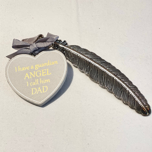 "Guardian Angel" Feather Plaque - Dad