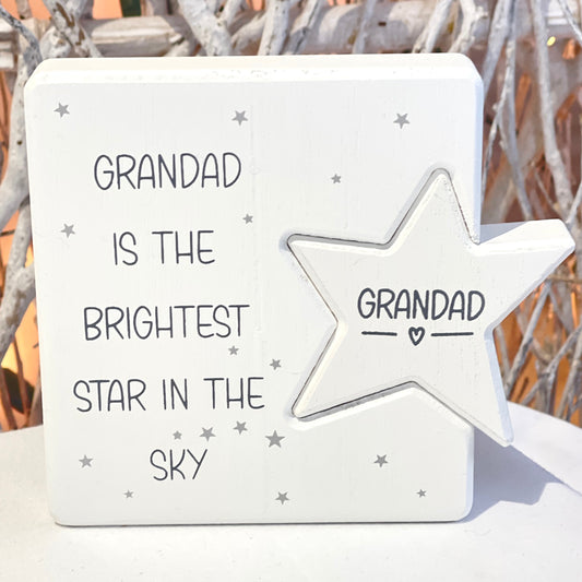 "Brightest Star" Plaque - Grandad