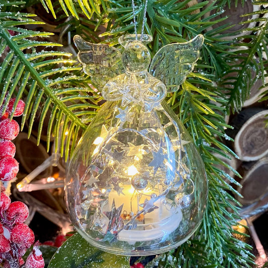 “Angels Above” Glass Ornament - Star