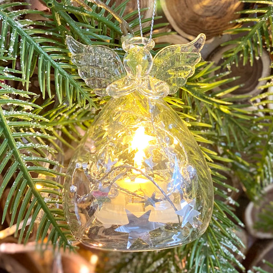 "Angels Above" Glass Ornament - Praying